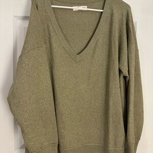Lucky Brand Olive V-Neck Sweater